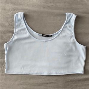 Baby blue super crop tank